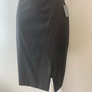 New NWT Andrew Marc New York Gray Pinstripes Skirt Office Professional Work
